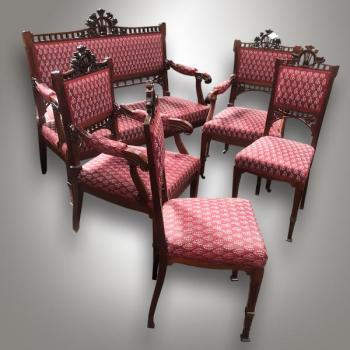 Sitzgarnitur - Mahagoni, Schellakpolitur - 1910 Sitzgarnitur - Mahagoni, Schellakpolitur - 1910