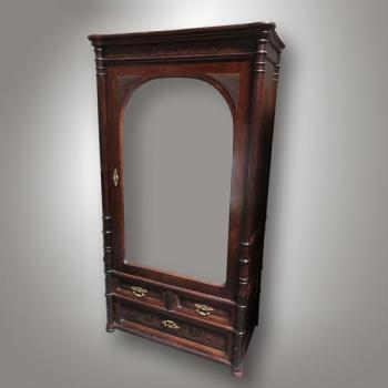 Schrank - massive Buche, Messing - 1890 Schrank - massive Buche, Messing - 1890