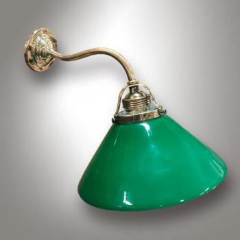 Wandlampe - Messing, grünes Glas - 1937 Wandlampe - Messing, grünes Glas - 1937