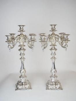 Silber Kerzenhalter - gehämmertes Silber - 1870 Silber Kerzenhalter - gehämmertes Silber - 1870