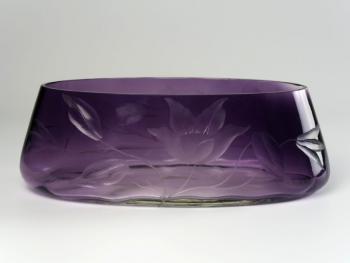 Glasjardiniere - klares Glas, Glasviolett - 1920