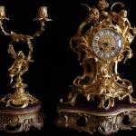 Uhr und zwei Kerzenstnder - 1890