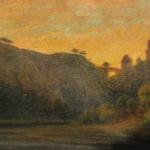 Romantische Landschaft mit Burg - 1907