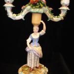 Zwei Porzellan Kerzenhalter - bemaltes Porzellan - 1820