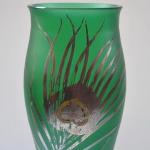 Jugendstil -Vase mit einer Pfauenfeder 