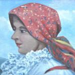 Medek - Portrait einer Frau im Kostm Schal