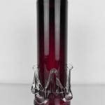 Vase - klares Glas, Rubinglas - 1930