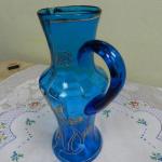 Glaskrug - blaues Glas - 1930