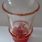 Klare Vase mit rotem Boden - Ladislav Oliva
