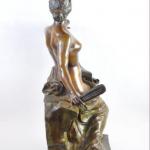 Nackte Figur - patinierte Bronze - Georges Bareau - 1900