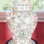 Porzellan Vase mit Deckel - glasiertes Porzellan - 1920