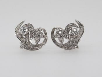 Goldene Ohrringe mit Brillanten - Weigold, Brillant - 1960