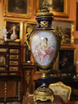 Porzellan Vase - Porzellan, Kobalt - Sevrs France - 1880