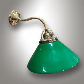 Wandlampe - Messing, grnes Glas - 1937