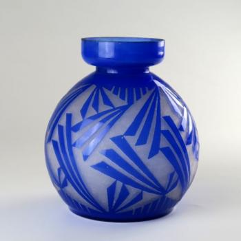 Vase - Kobalt, geschichteten Glas - 1930