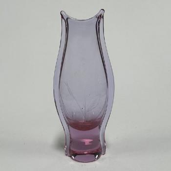 Vase - Rosaglas, handgemachte Glas - 1960
