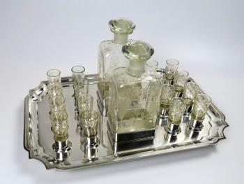 Silber Tischservice - klares Glas, Silber - 1920