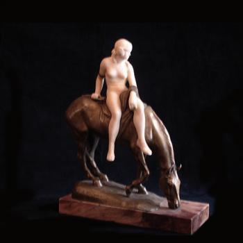 Nackte Figur - Alabaster, Bronze - Albert Heinrich Hussmann,1874-1946 - 1900