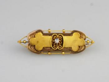 Goldene Brosche - Gold, Diamant - 1880