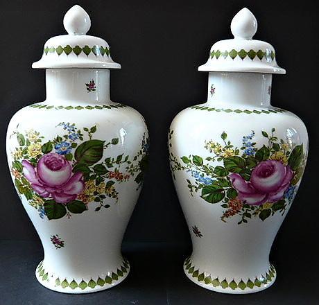 Die paarig Vase mit Deckel - Unterweissbach