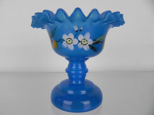 Glas-Aufsatzschale - blaues Glas - 1870