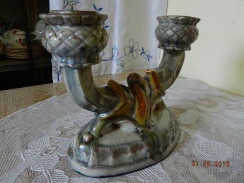 Porzellan Kerzenstnder - weies Porzellan - 1800