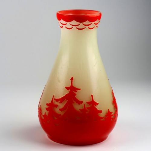 Vase - klares Glas, Opalglas - 1925