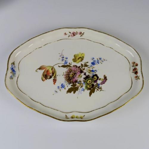 Porzellan Platte - weies Porzellan - Meissen - 1850