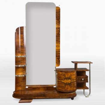 Frisiertisch - Chrom, Nusswurzelfurnier - 1930 Frisiertisch - Chrom, Nusswurzelfurnier - 1930