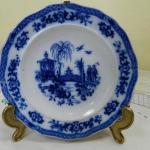 Dekorativer Teller - weißes Porzellan, Kobalt - Slavkov Bohemia - 1900 Dekorativer Teller - weißes Porzellan, Kobalt - Slavkov Bohemia - 1900