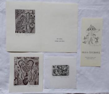 Olga Cechova - PF 1976, Ex libris, Einladung, ohne Olga Cechova - PF 1976, Ex libris, Einladung, ohne