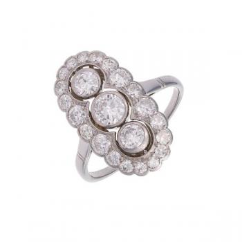 Weißgold Ring - Gold, Diamant - 1930 Weißgold Ring - Gold, Diamant - 1930