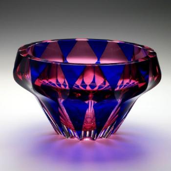 Glasschüssel - klares Glas, Rosaglas - 1961 Glasschüssel - klares Glas, Rosaglas - 1961