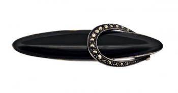 Silberbrosche - Onyx, Silber - 1920 Silberbrosche - Onyx, Silber - 1920