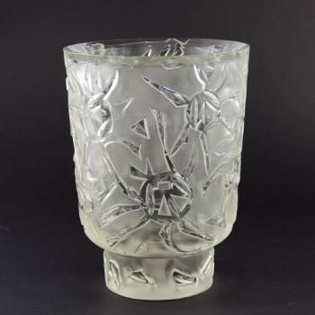 Vase - klares Glas, sandgestrahltes Glas - 1950 Vase - klares Glas, sandgestrahltes Glas - 1950