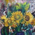 M. Dostalova - Stilleben mit Sonnenblumen in blaue M. Dostalova - Stilleben mit Sonnenblumen in blaue
