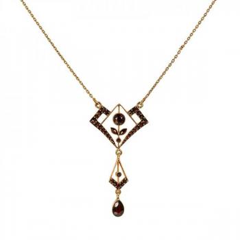 Collier mit böhmischen Granaten - Gold, Almandin - 1910 Collier mit böhmischen Granaten - Gold, Almandin - 1910