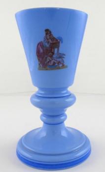 Becher, Vase aus blauem Opakglas Becher, Vase aus blauem Opakglas
