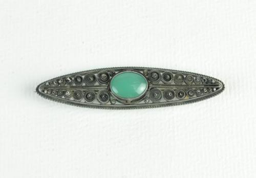 Silberbrosche - Silber, chrysoprase - Marie Køivánková - 1915 Silberbrosche - Silber, chrysoprase - Marie Køivánková - 1915