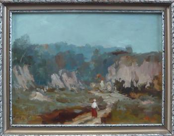 Alois Hejl - Landschäft mit Figur Alois Hejl - Landschäft mit Figur