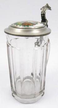 Gläserner Humpen - Zinn, Porzellan - 1880 Gläserner Humpen - Zinn, Porzellan - 1880