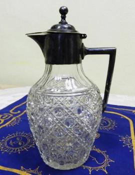 Glaskrug - Zinn, klares Glas - 1880 Glaskrug - Zinn, klares Glas - 1880