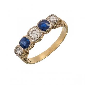 Ring mit saphiren - Gold, Diamant - 1930 Ring mit saphiren - Gold, Diamant - 1930