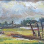 Alois Pitrmann - Landschaft mit Bäumen und Sitzfi Alois Pitrmann - Landschaft mit Bäumen und Sitzfi