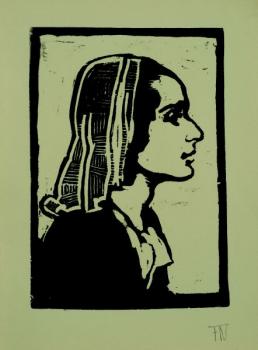 A portrait of a female in a scarf A portrait of a female in a scarf