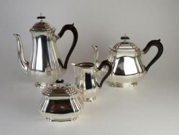 Metallgeschirr - Holz, Silber - 1935 Metallgeschirr - Holz, Silber - 1935