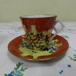 Tasse und Untertasse - weißes Porzellan - 1930 Tasse und Untertasse - weißes Porzellan - 1930