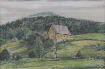 Jan Rambousek - Bauernhaus in Hügellandschaft  Jan Rambousek - Bauernhaus in Hügellandschaft