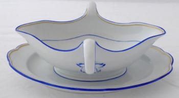 Saucenschüssel, goldene und blaue Linie - Meissen Saucenschüssel, goldene und blaue Linie - Meissen