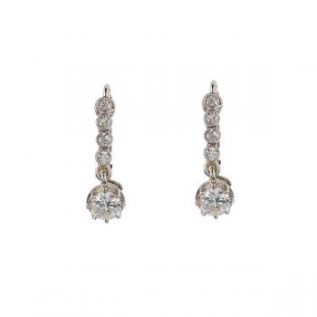 Goldene Ohrringe mit Diamanten - Gold, Diamant - 1930 Goldene Ohrringe mit Diamanten - Gold, Diamant - 1930